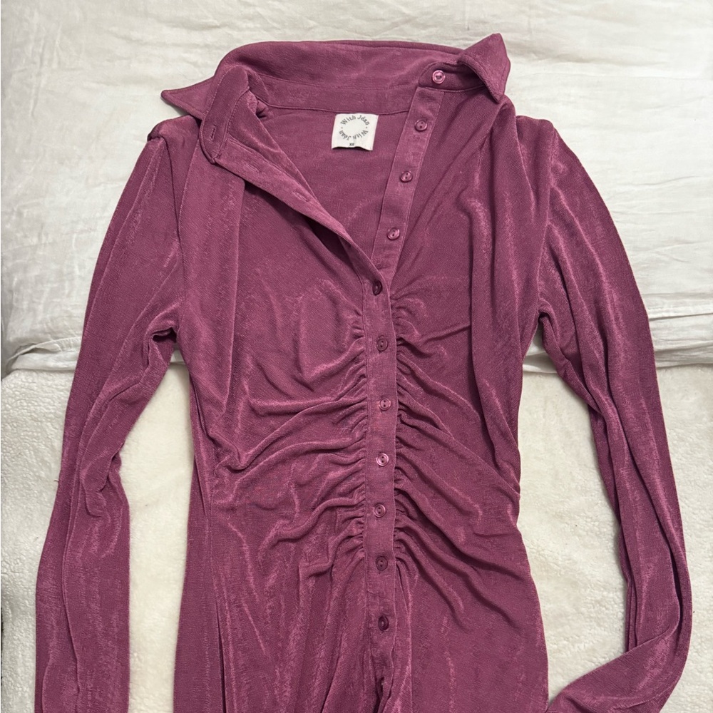 With Jean - purple mini dress